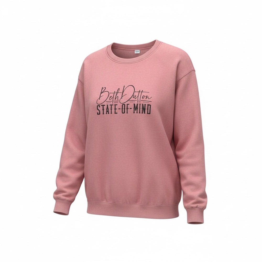 Beth Dutton State of Mind Pink Graphic Sweatshirt Womens Medium Yellowstone